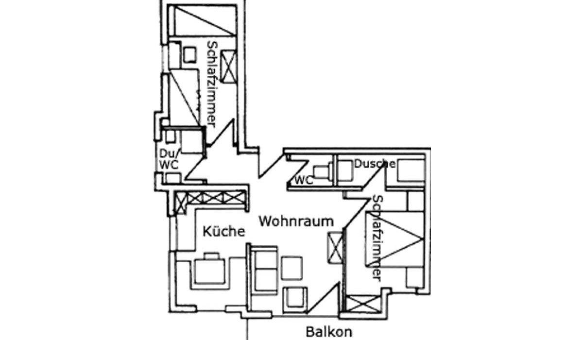 Grundriss Appartement Typ 3