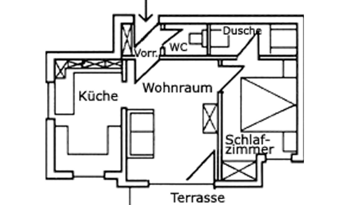 Grundriss Appartement Typ 1