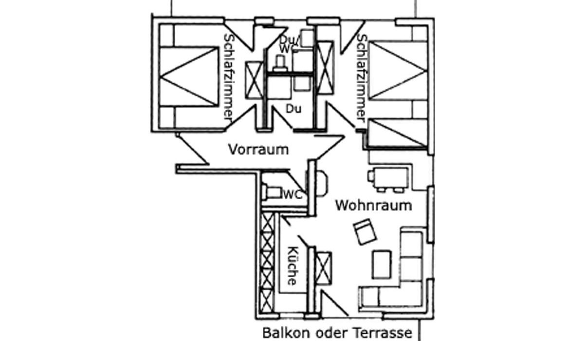 Grundriss Appartement Typ 2